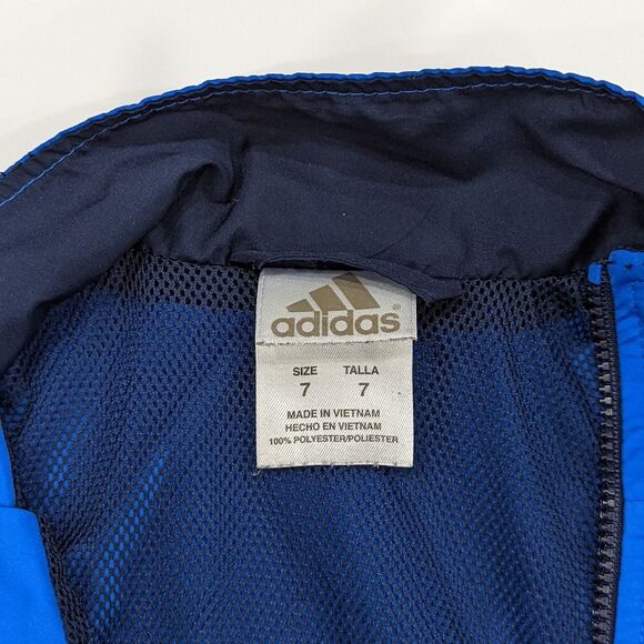 Adidas Navy Blue Light Weight Lightweight Wind Break Windbreaker Jacket Boys 7 - Picture 5 of 6